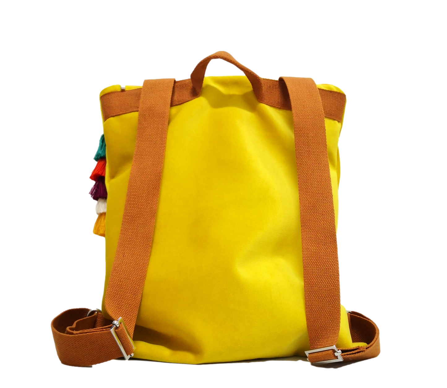 MOCHILA TERCIOPELO AMARILLA