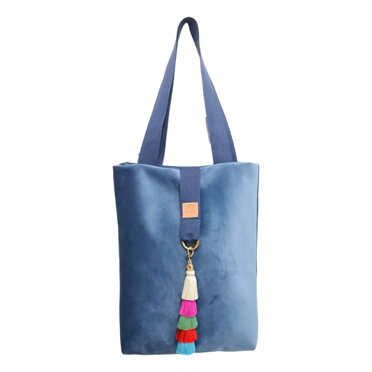 TOTE BAG TERCIOPELO AZUL